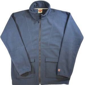HOMAGE Men's Blue Fleece Full Zip Jacket-Medium